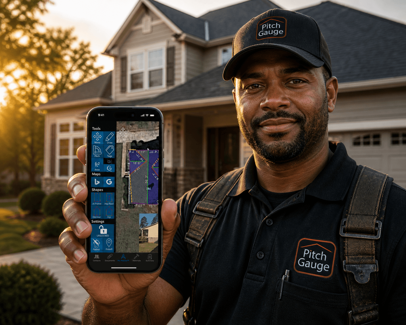 Contractor using PG Precise on his phone